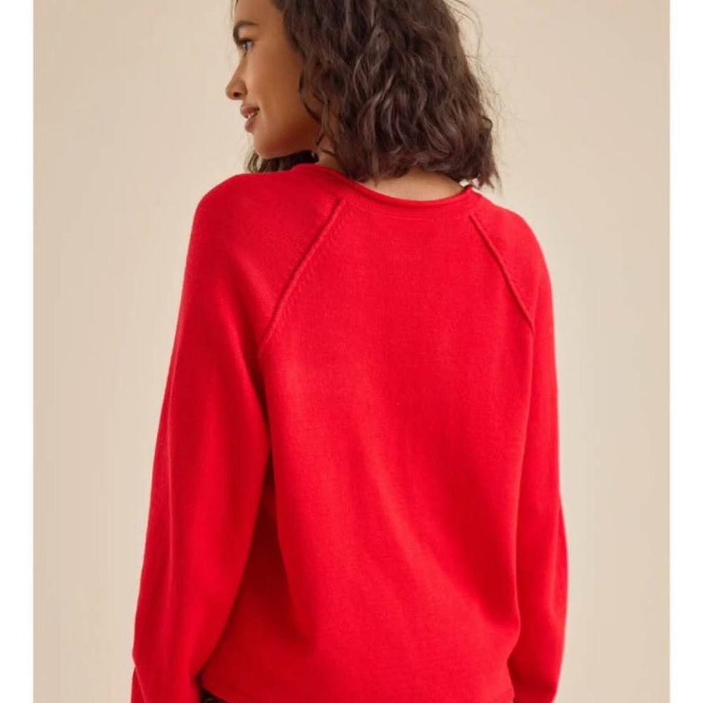 Altar'd State Bright Red Button-Up Sweater - Picture 6 of 6